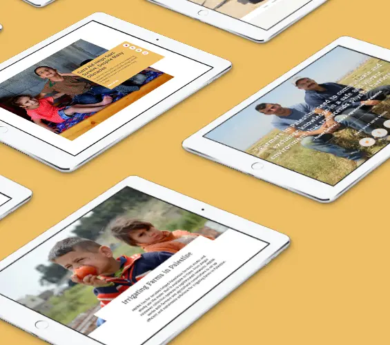A website project for a nonprofit organization displayed across screens